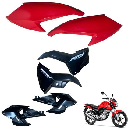 Imagem de Asa (aba) Tanque Cg Fan 160 2022 / 2024 + Tampa Lateral Farol Completo Paralama Dianteiro