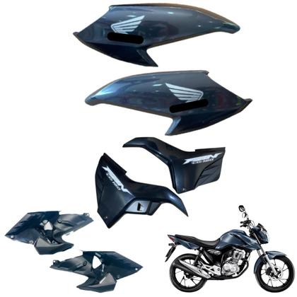 Imagem de Asa (aba) Tanque Cg Fan 160 2022 / 2024 + Tampa Lateral Farol Completo Paralama Dianteiro