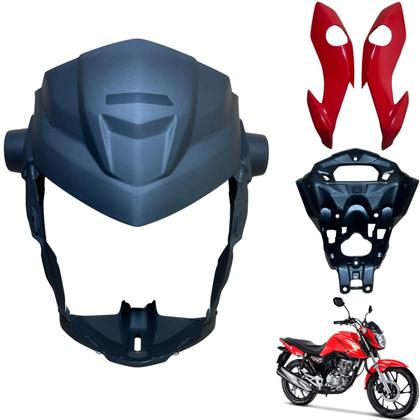 Imagem de Asa (Aba) Tanque Cg Fan 160 2022 / 2024 + Tampa Lateral Farol Completo Rabeta Traseira