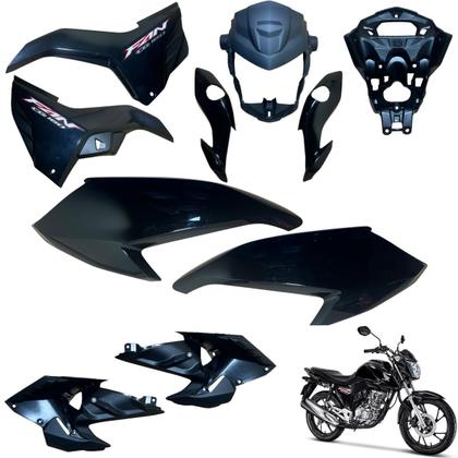 Imagem de Asa (Aba) Tanque Cg Fan 160 2022 / 2024 + Tampa Lateral Farol Completo Rabeta Traseira