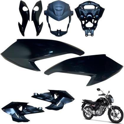 Imagem de Asa (Aba) Tanque Cg Fan 160 2022 / 2024 + Tampa Lateral Farol Completo Rabeta Traseira