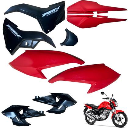 Imagem de Asa (aba) Tanque Cg Fan 160 2022 / 2024 + Tampa Lateral Rabeta Traseira Paralama Dianteiro