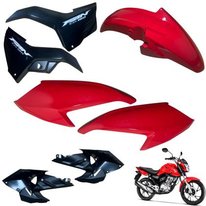 Imagem de Asa (aba) Tanque Cg Fan 160 2022 / 2024 + Tampa Lateral Rabeta Traseira Paralama Dianteiro