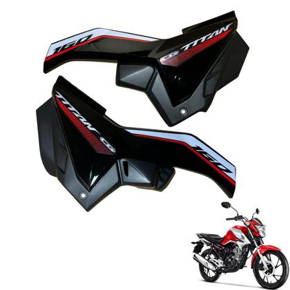 Imagem de Asa (Aba) Tanque Cg Tiitan 160 Modelo 2022 / 2024 + Tampa Lateral Rabeta Traseira 3 Peças