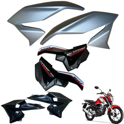 Imagem de Asa (Aba) Tanque Cg Tiitan 160 Modelo 2022 / 2024 + Tampa Lateral Rabeta Traseira 3 Peças