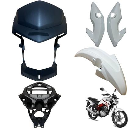 Imagem de Asa (aba) Tanque Cg Titan 150 Modelo 2014 / 2015 + Farol Completo Com Aranha Paralama Dianteiro Rabeta Traseira 3 Peças
