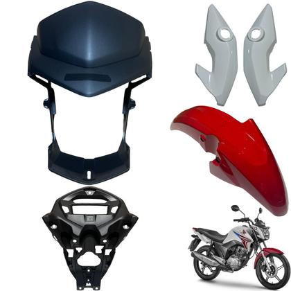 Imagem de Asa (aba) Tanque Cg Titan 150 Modelo 2014 / 2015 + Farol Completo Com Aranha Paralama Dianteiro Rabeta Traseira 3 Peças