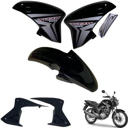 Imagem de Asa (aba) Tanque Cg Titan 150 Modelo 2014 / 2015 + Farol Completo Com Aranha Paralama Dianteiro Rabeta Traseira 3 Peças