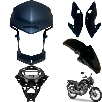 Imagem de Asa (aba) Tanque Cg Titan 150 Modelo 2014 / 2015 + Farol Completo Com Aranha Paralama Dianteiro Rabeta Traseira 3 Peças