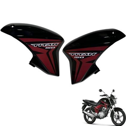 Imagem de Asa (Aba) Tanque Cg Titan 150 Modelo 2014 / 2015 + Rabeta Tubarão Traseira 3 Peças