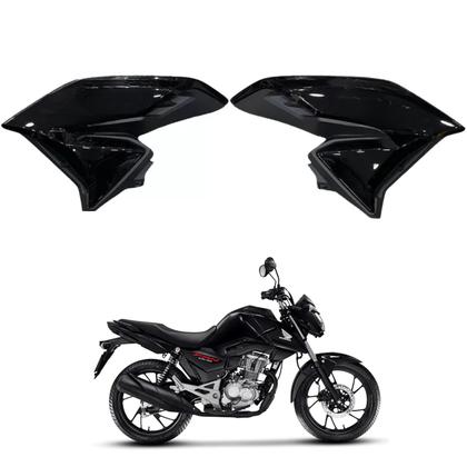 Asa Tanque Aba Aleta Lateral Honda Cg Fan 160 Preto Brilho 2022 2023 2024 - Paramotos Imagem de Asa Tanque Aba Aleta Lateral Honda Cg Fan 160 Preto Brilho 2022 2023 2024