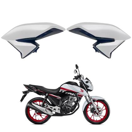 Asa Tanque Aba Lateral Aleta Honda Cg Titan 160 Branco Andes 2022 2023 2024 - Paramotos Imagem de Asa Tanque Aba Lateral Aleta Honda Cg Titan 160 Branco Andes 2022 2023 2024