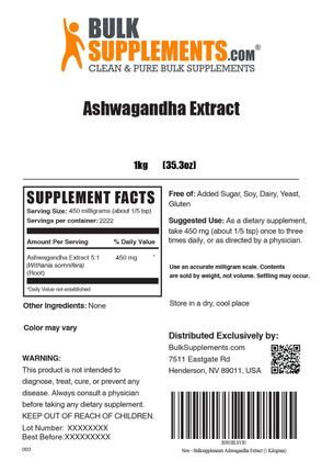 Imagem de Ashwagandha em Pó - 1kg - BulkSupplements.com