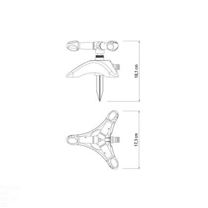 Imagem de Aspersor Circular para Engate Rápido Tramontina com Base de Apoio e Pontalete