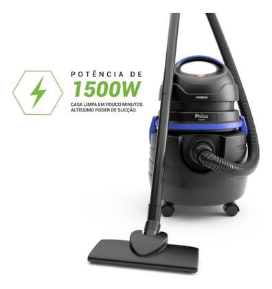 Imagem de Aspirador De Água E Pó Philco 1500w 20l Pas80 Cor Preto