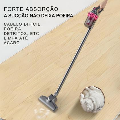 Imagem de Aspirador de Pó Alta Sucção Sem Fio 3 Em 1 Multifunções Zero Pó Ultra Resistênte Com Escova Limpeza de Cantos e Fendas