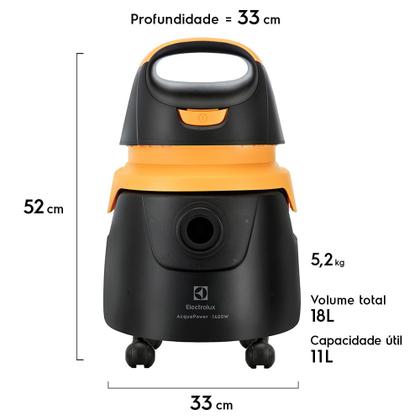 Imagem de Aspirador de Pó e Água Electrolux 1400W 11L Acqua Power com Função Sopro Amarelo (AQP20)