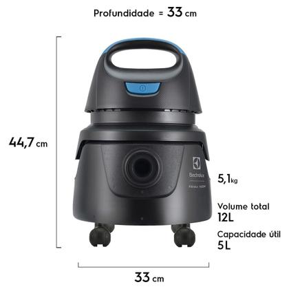Imagem de Aspirador de Pó e Água Electrolux 1400W c/ Conjunto de Acessórios e Rodas 360 (AWD01)
