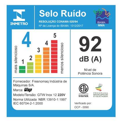 Imagem de Aspirador De Pó E Água Wap Gtw Inox 12 12L Aço Inoxidável Preto E Amarelo 110V