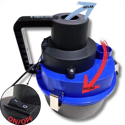 Imagem de Aspirador de pó e líquido portátil automotivo tech one turbo potente 12v 90w vacuum cleaner cor azul