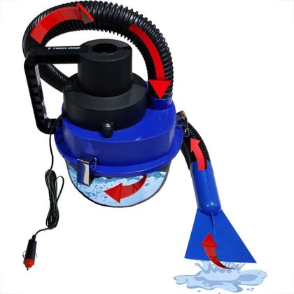 Imagem de Aspirador de pó e líquido portátil automotivo tech one turbo potente 12v 90w vacuum cleaner cor azul