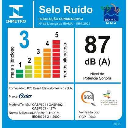 Imagem de Aspirador de Pó Oster OASP601 2 em 1 Vertical e Portátil 600W Com Filtro Hepa