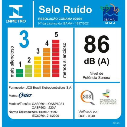Imagem de Aspirador de Pó Oster OASP601 2 em 1 Vertical e Portátil 600W Com Filtro Hepa
