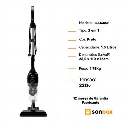 Imagem de Aspirador de Pó Philco PAS1600P Vertical 2 em 1 -1450W 