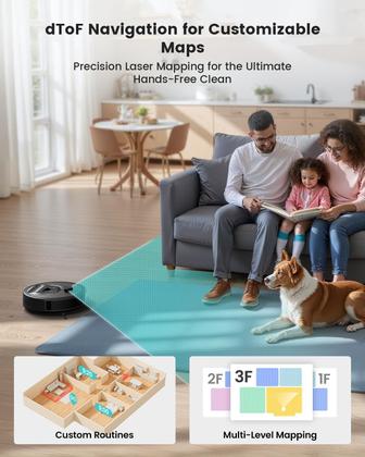 Aspirador de pó robô Lefant M330 Pro LiDAR 450ml Dustbin - Robô