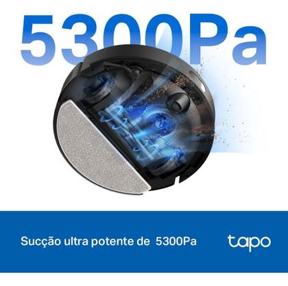 Imagem de Aspirador De Pó Robô Tapo Rv30 Max Plus Tp-link Ultra 5300pa Cor Preto 220V