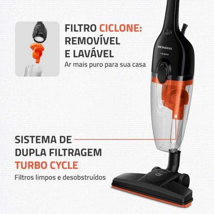 Imagem de Aspirador De Pó Turbo Cycle Mondial Preto/laranja 60hz 1500W Ap-40-b 127V