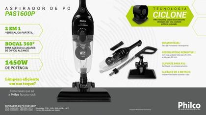 Imagem de Aspirador de Pó Vertical 2 em 1 1450W PAS1600P Philco