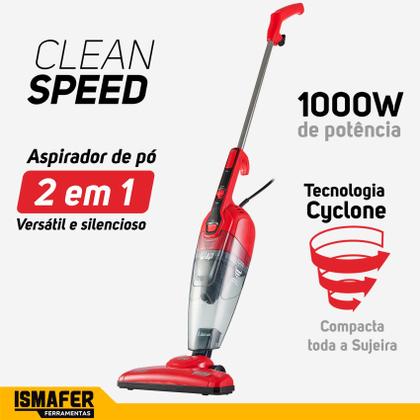 Imagem de Aspirador De Pó Vertical 2 Em 1 Clean Speed 1000w Wap Cor Vermelho/preto 220v