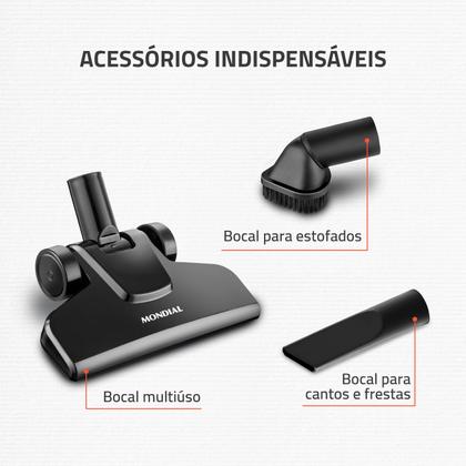 Imagem de Aspirador de Pó Vertical 2 em 1 Mondial Turbo Cycle Preto e Laranja 1100W AP-35