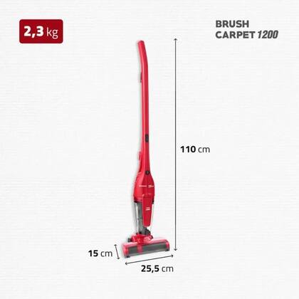 Imagem de Aspirador de Pó Vertical e Portátil Mondial Brush Carpet 1200W Vermelho 127V - AP-25