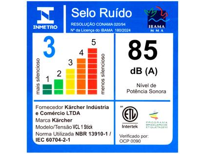 Imagem de Aspirador de Pó Vertical Karcher Stick 2 em 1 com Filtro HEPA 1000W Branco