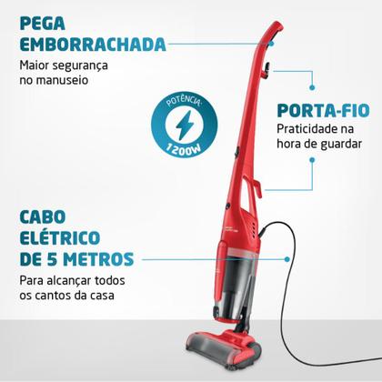 Imagem de Aspirador de Pó Vertical Mondial Brush Carpet AP-25 1200w 127v Vermelho