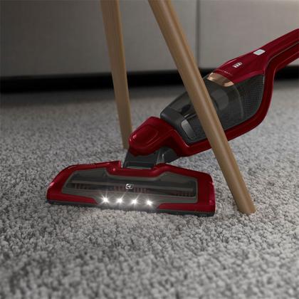 Imagem de Aspirador de Pó Vertical Sem Fio Electrolux Ergorapido 2 em 1 Luz LED até 30 min Vermelho (ERG23N)