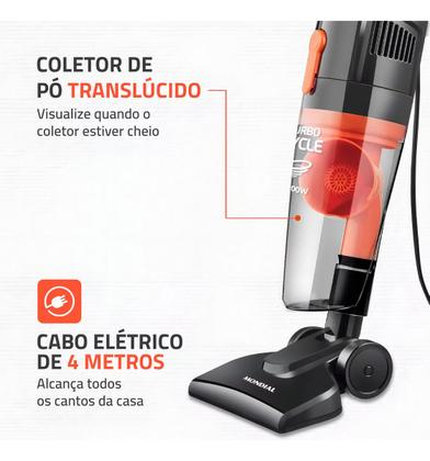 Imagem de Aspirador De Pó Vertical Turbo Cycle Mondial Preto Ap-35 Preto