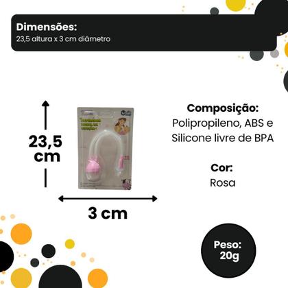 Imagem de Aspirador Nasal Infantil de Sucção Menina - Rosa
