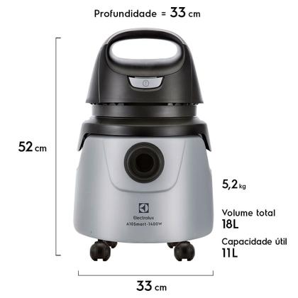 Imagem de Aspirador Pó e Água Electrolux 1400w 18L Smart com Função Sopro Cinza (A10N1)