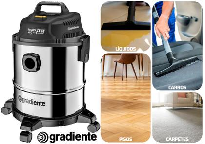 Imagem de Aspirador Pó E Água Inox Turbo Vac 12l 1200w Gradiente 220v