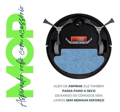 Imagem de Aspirador Pó Robô Philco PAS22P MOP Filtro Hepa Bivolt 35w Bivolt 600ml Aspira Passa Pano Seco Mop