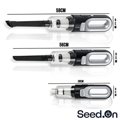 Imagem de Aspirador Portátil De Mão Automotivo Preto 12v 180W Cabo Bico Extra Longo 4m e Filtro Hepa Lavável Removível Seed On