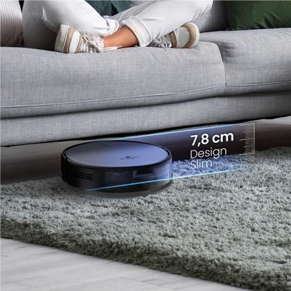 Imagem de Aspirador Robô AMGR2 WiFi App Alexa Google PandaPlus Giro Mapeamento Rota Pano Mop Base Automática Controle Bivolt