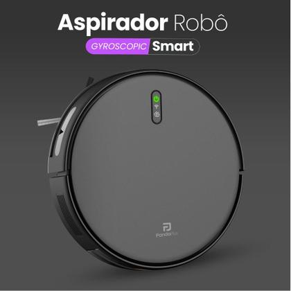 Imagem de Aspirador Robô AMGR2 WiFi App Alexa Google PandaPlus Giro Mapeamento Rota Pano Mop Base Automática Controle Bivolt