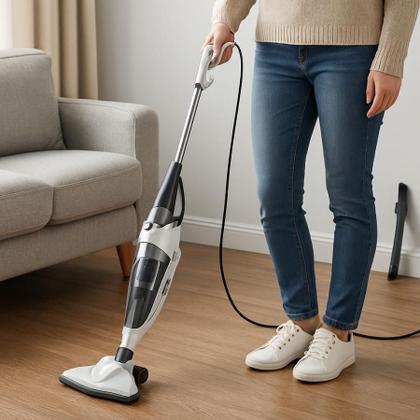 Imagem de Aspirador Vertical Com Fio Portátil de Mão 2 em 1 Potente 650W Cabo 4.5m Capacidade 1,5L Filtro HEPA