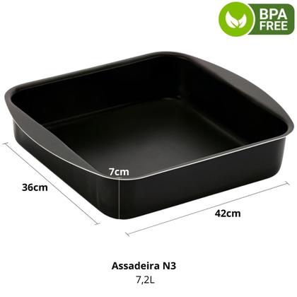 Imagem de Assadeira 03 Pçs + Luva + Descanso Panela + Espátula +Pincel