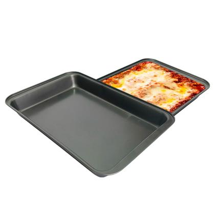 Imagem de Assadeira Antiaderente 42x28cm Forma Bolo Lasanha Pão Caseiro Retangular Teflon Grande Kit Assar