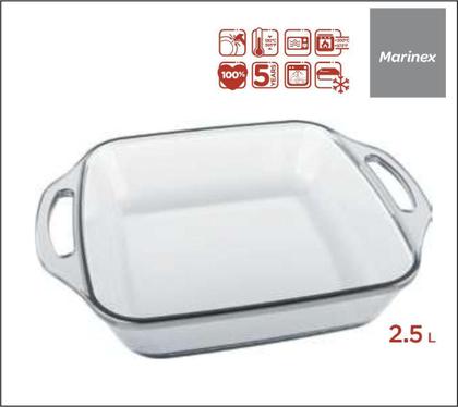 Imagem de Assadeira De Forno Com Alça Quadrada 2,4Lts Grande 06 Uni